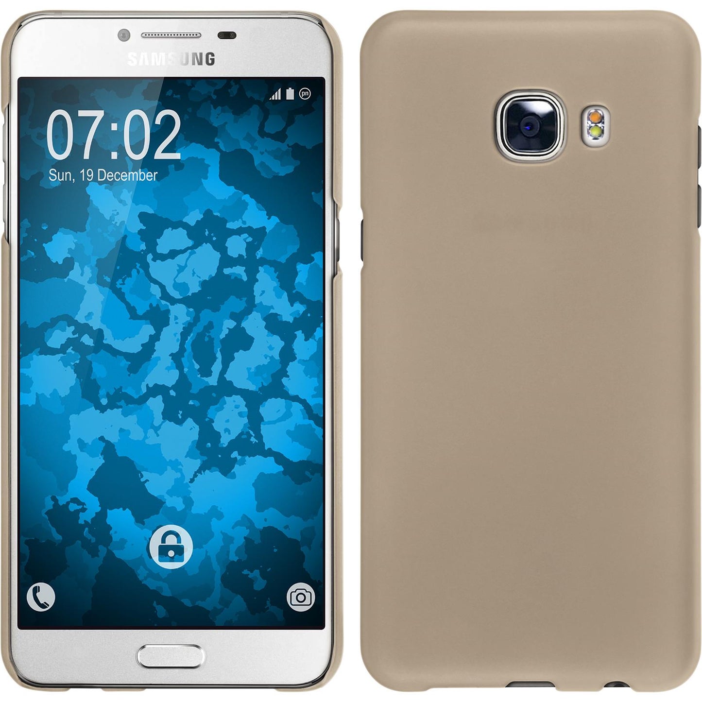 Hardcase für Samsung Galaxy C5 gummiert gold