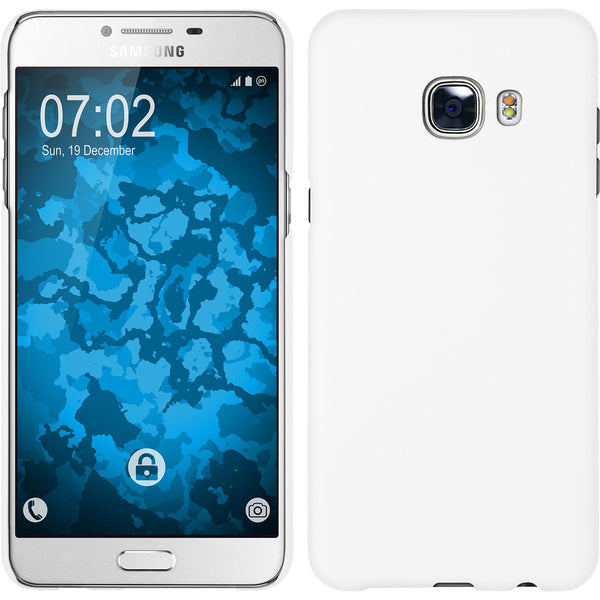 Hardcase für Samsung Galaxy C5 gummiert weiﬂ
