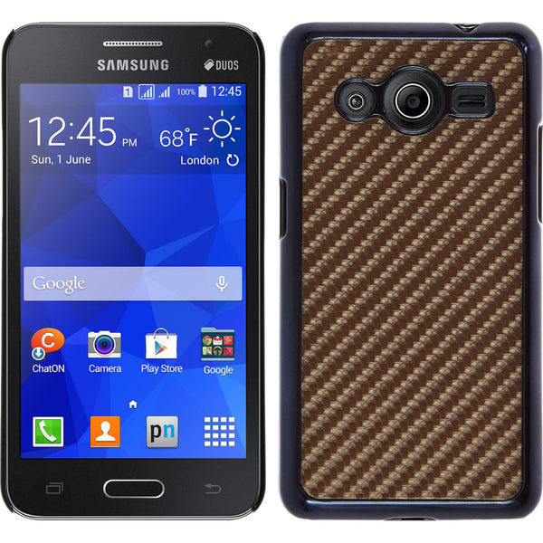 Hardcase für Samsung Galaxy Core 2 Carbonoptik bronze