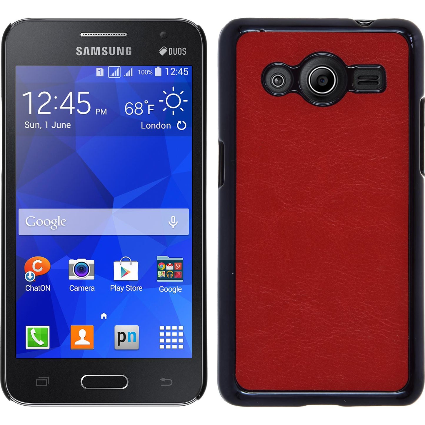 Hardcase für Samsung Galaxy Core 2 Lederoptik rot