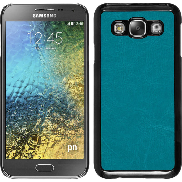Hardcase für Samsung Galaxy E5 Lederoptik türkis