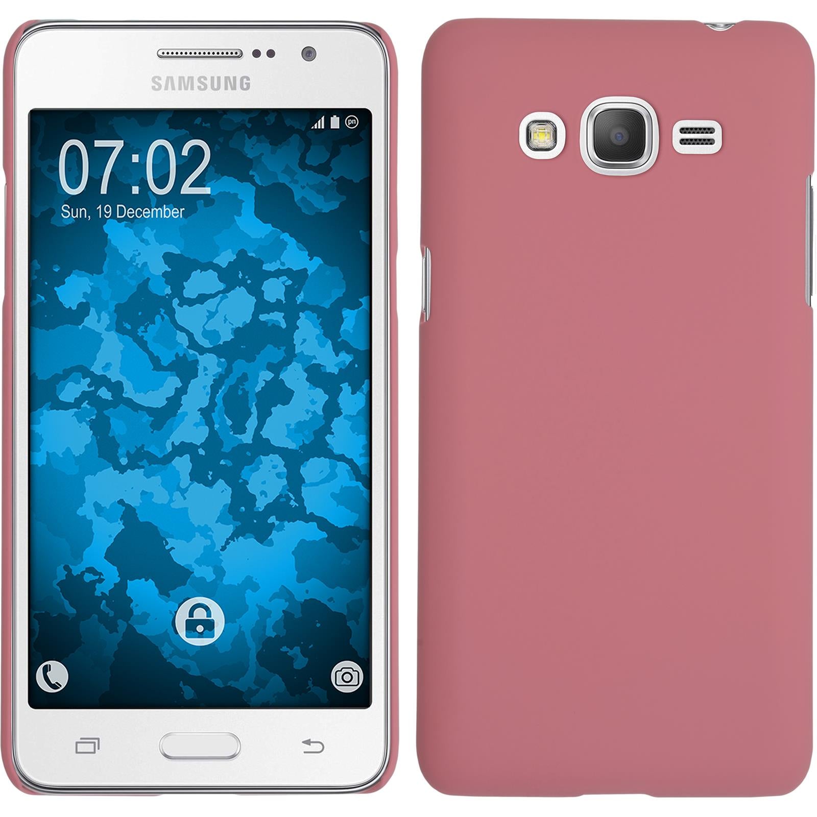 Hardcase für Samsung Galaxy Grand Prime Plus gummiert rosa