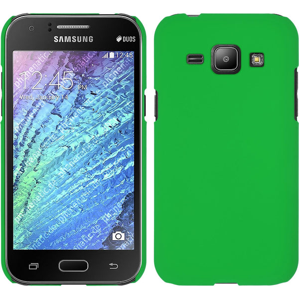 Hardcase für Samsung Galaxy J1 (2015 - J100) gummiert grün