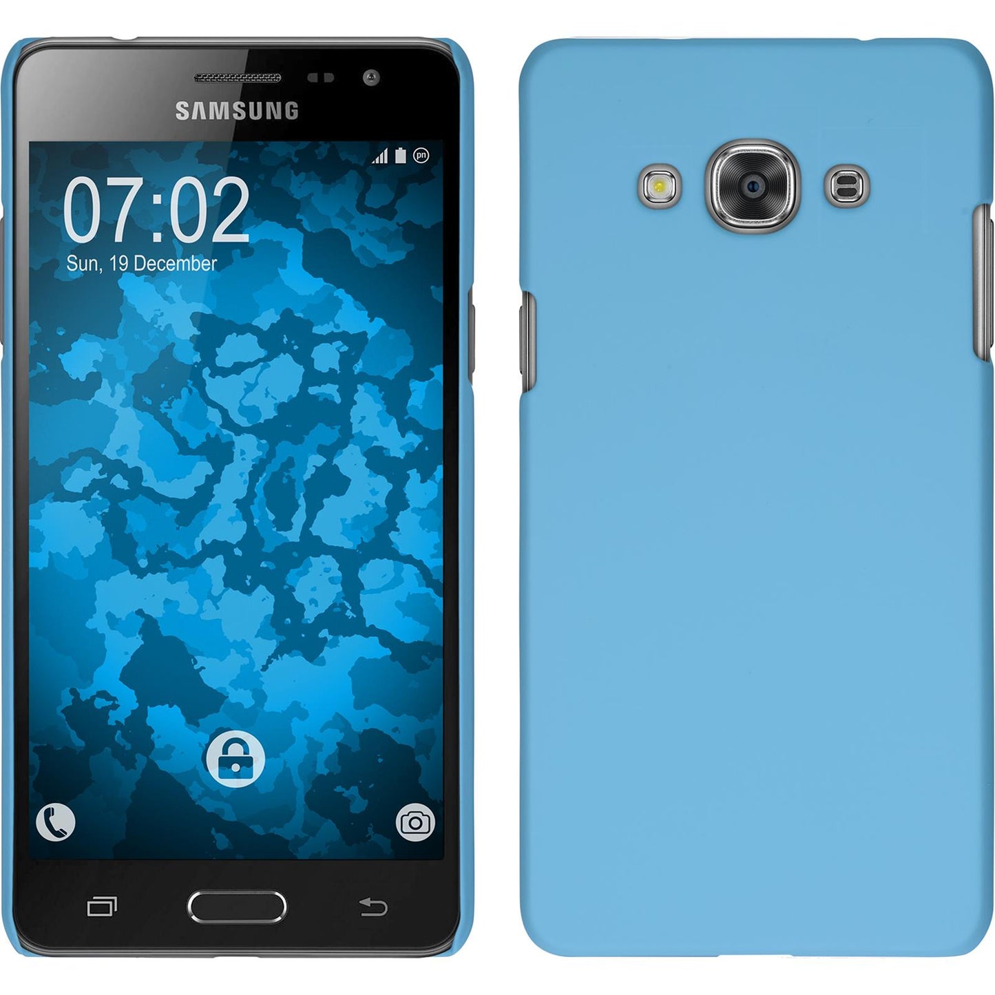 Hardcase für Samsung Galaxy J3 Pro gummiert hellblau