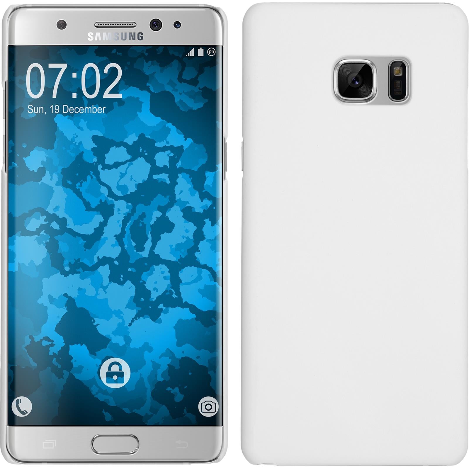 Hardcase für Samsung Galaxy Note FE gummiert weiﬂ