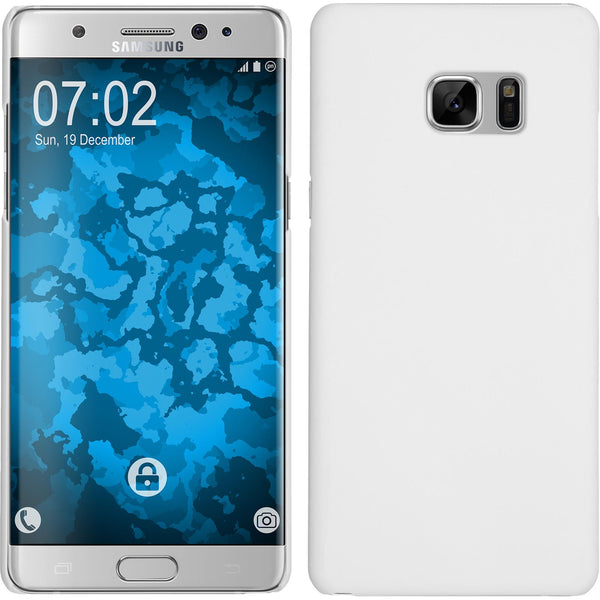 Hardcase für Samsung Galaxy Note FE gummiert weiﬂ