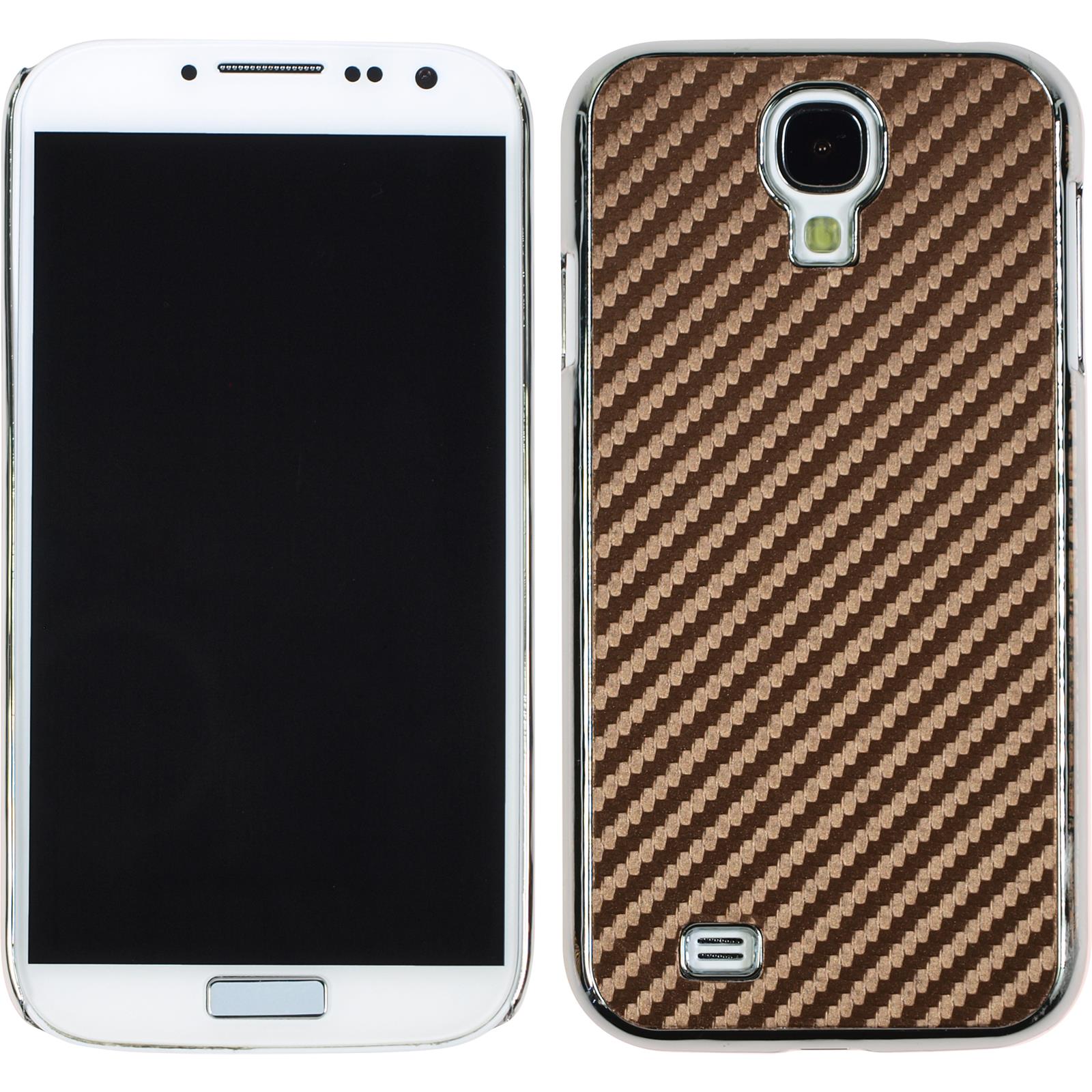 Hardcase für Samsung Galaxy S4 Carbonoptik braun