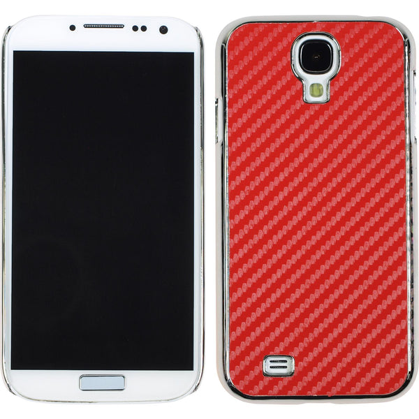 Hardcase für Samsung Galaxy S4 Carbonoptik rot