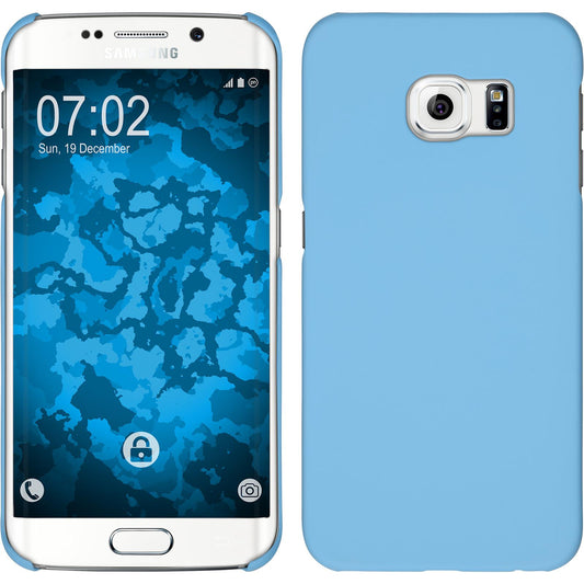 Hardcase für Samsung Galaxy S6 Edge gummiert hellblau