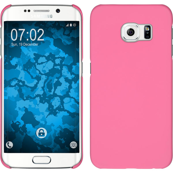 Hardcase für Samsung Galaxy S6 Edge gummiert rosa