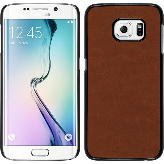Hardcase für Samsung Galaxy S6 Edge Lederoptik braun