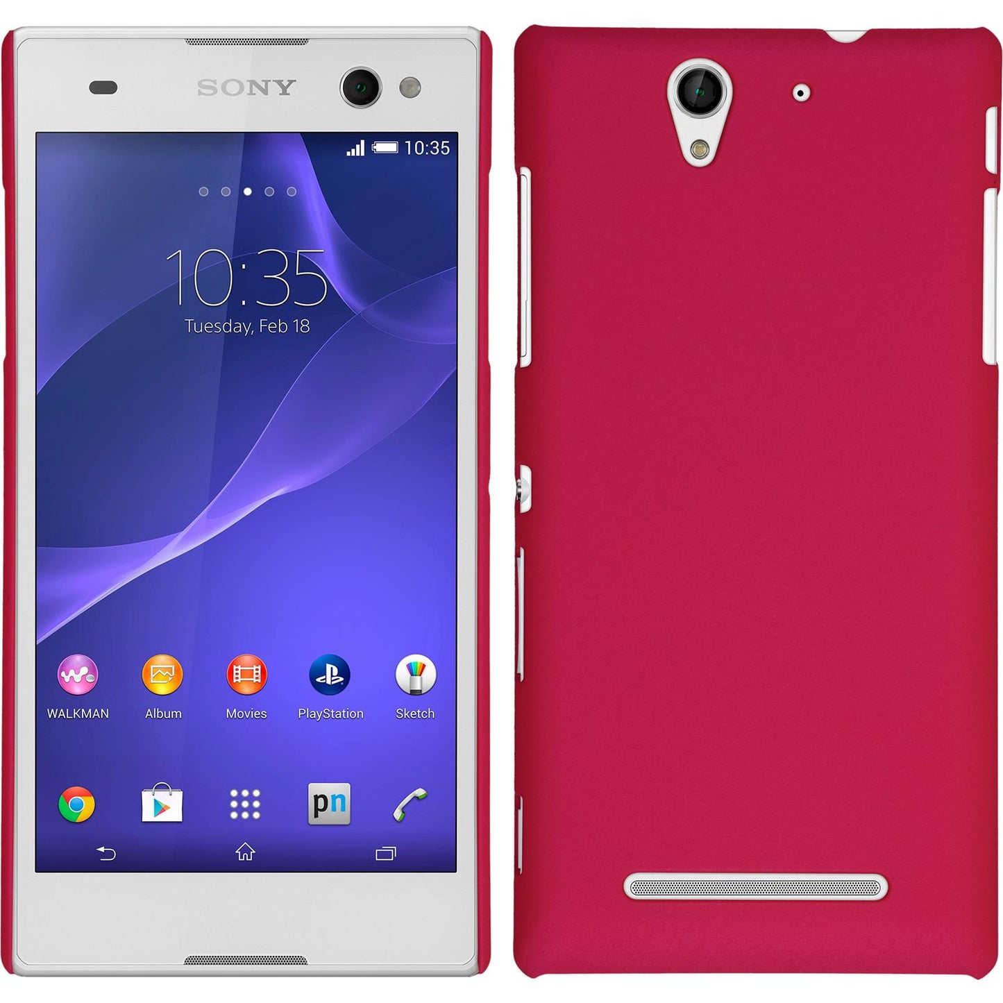 Hardcase für Sony Xperia C3 gummiert pink
