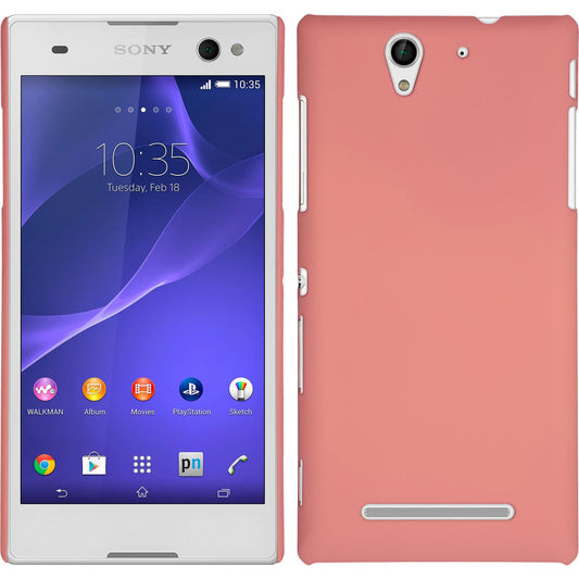 Hardcase für Sony Xperia C3 gummiert rosa