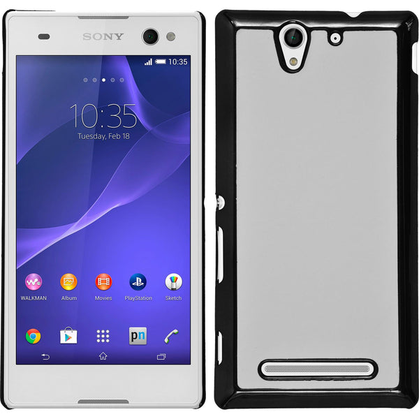 Hardcase für Sony Xperia C3 Lederoptik weiß