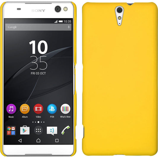 Hardcase für Sony Xperia C5 Ultra gummiert gelb