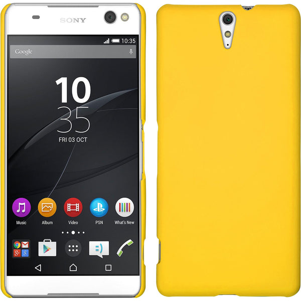 Hardcase für Sony Xperia C5 Ultra gummiert gelb