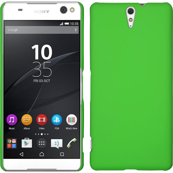 Hardcase für Sony Xperia C5 Ultra gummiert grün