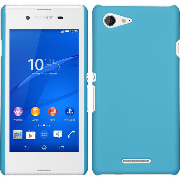 Hardcase für Sony Xperia E3 gummiert hellblau