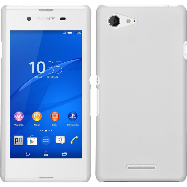 Hardcase für Sony Xperia E3 gummiert weiß