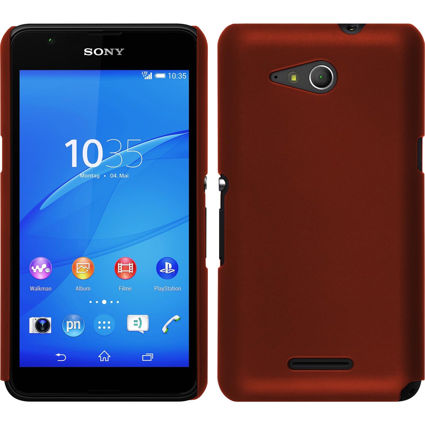 Hardcase für Sony Xperia E4g gummiert rot