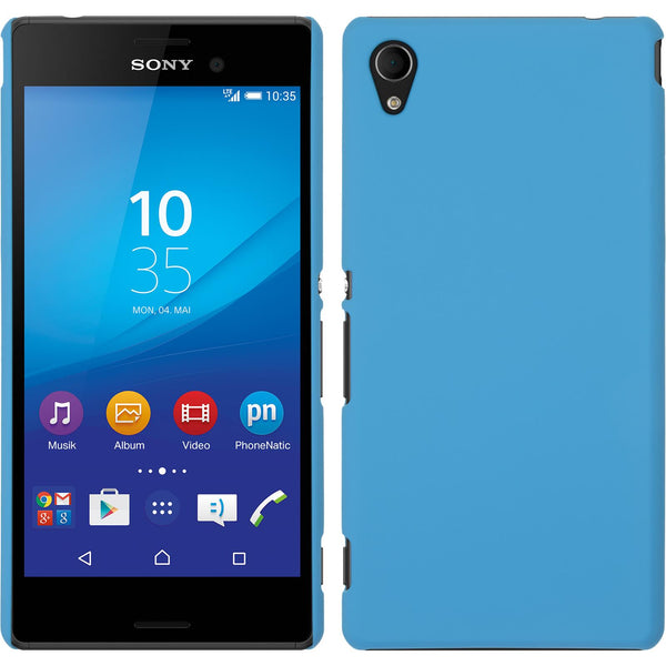 Hardcase für Sony Xperia M4 Aqua gummiert hellblau