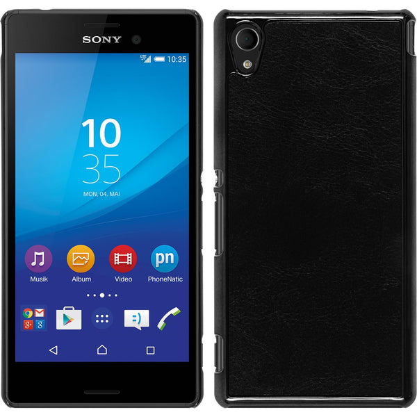 Hardcase für Sony Xperia M4 Aqua Lederoptik schwarz
