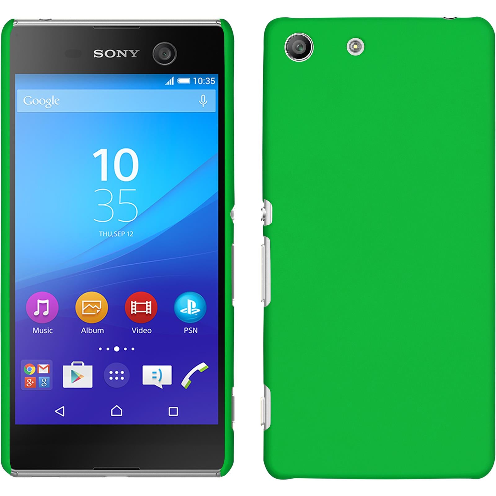 Hardcase für Sony Xperia M5 gummiert grün