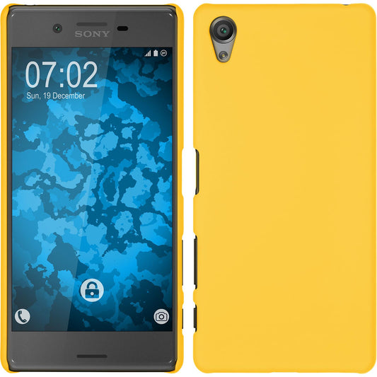 Hardcase für Sony Xperia X gummiert gelb
