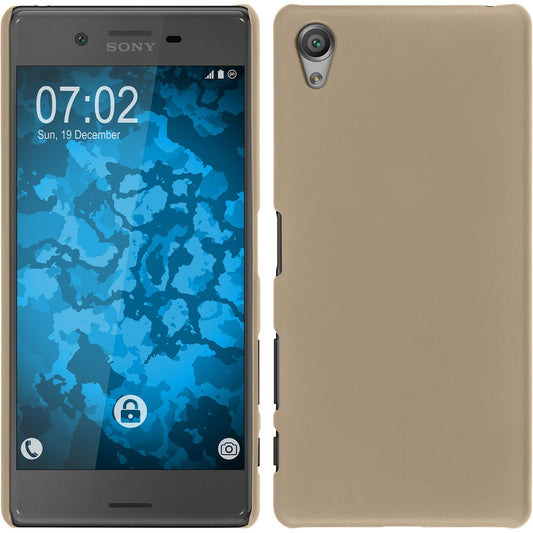 Hardcase für Sony Xperia X gummiert gold