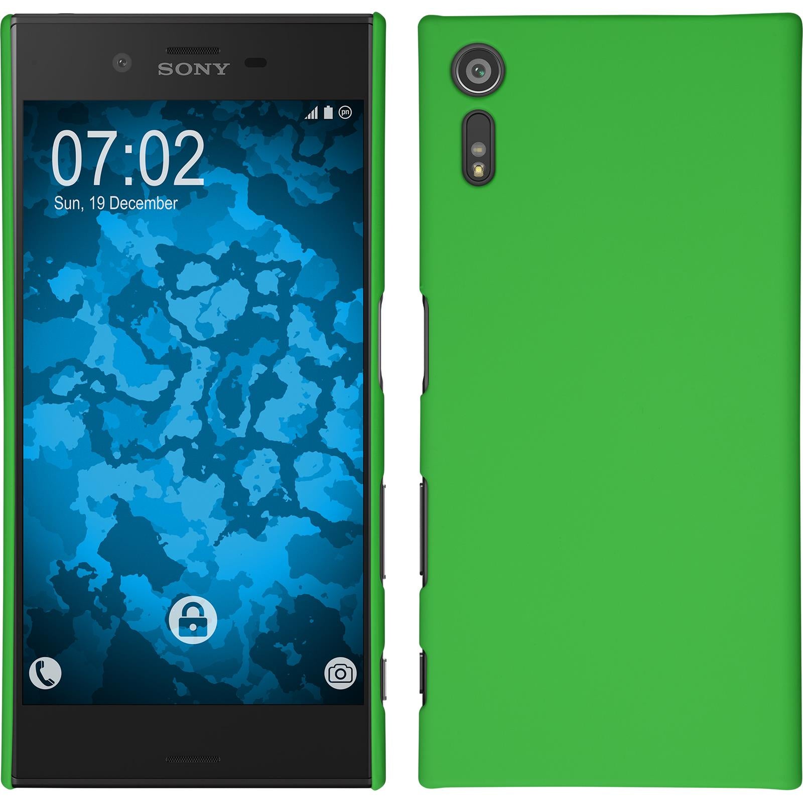 Hardcase für Sony Xperia XZ gummiert grün