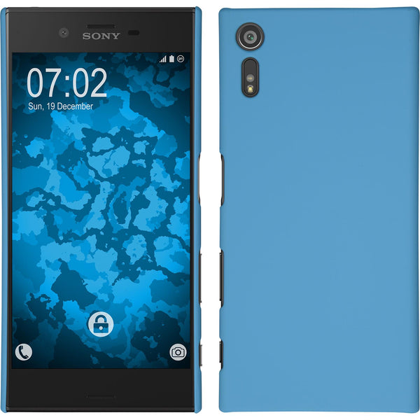 Hardcase für Sony Xperia XZ gummiert hellblau