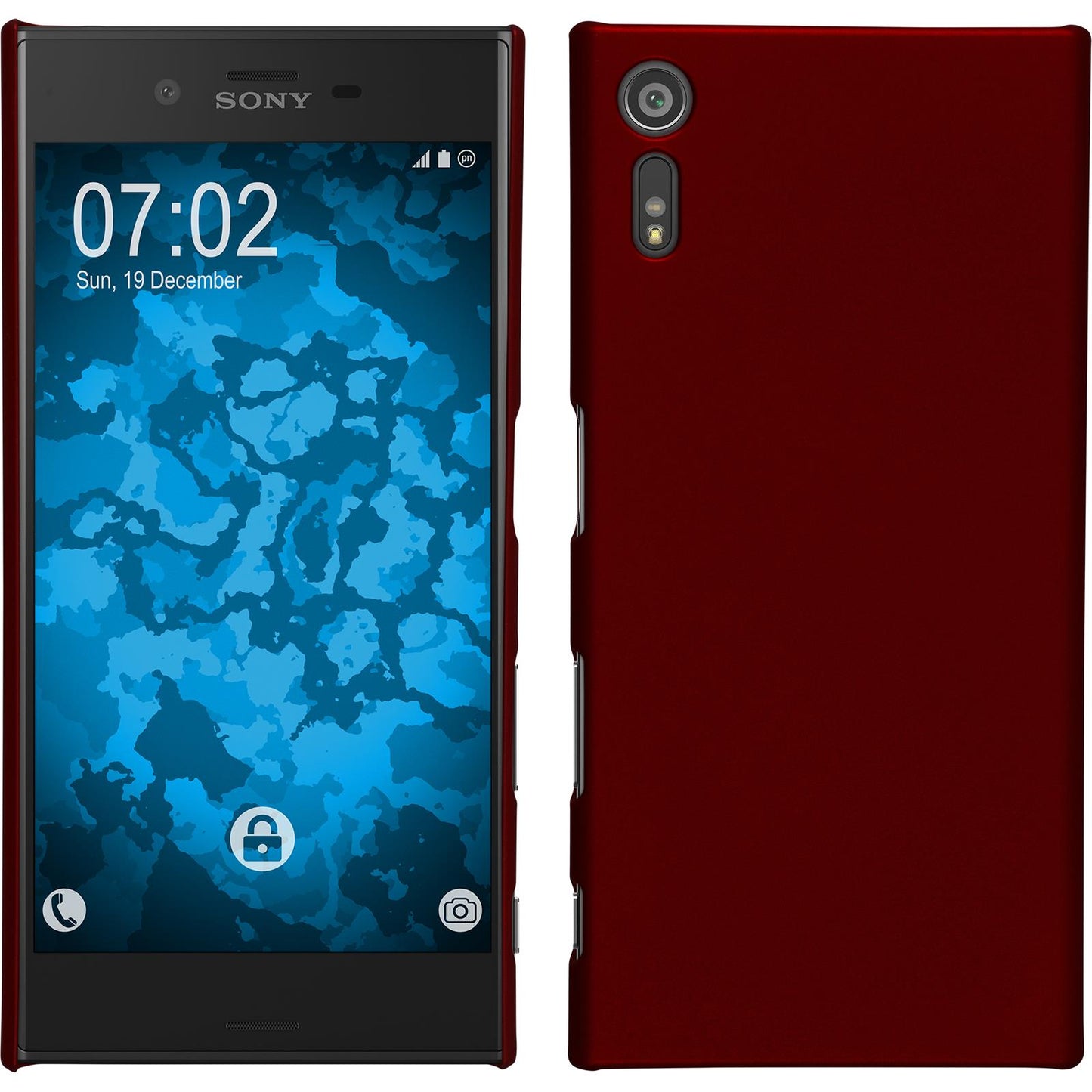 Hardcase für Sony Xperia XZ gummiert rot