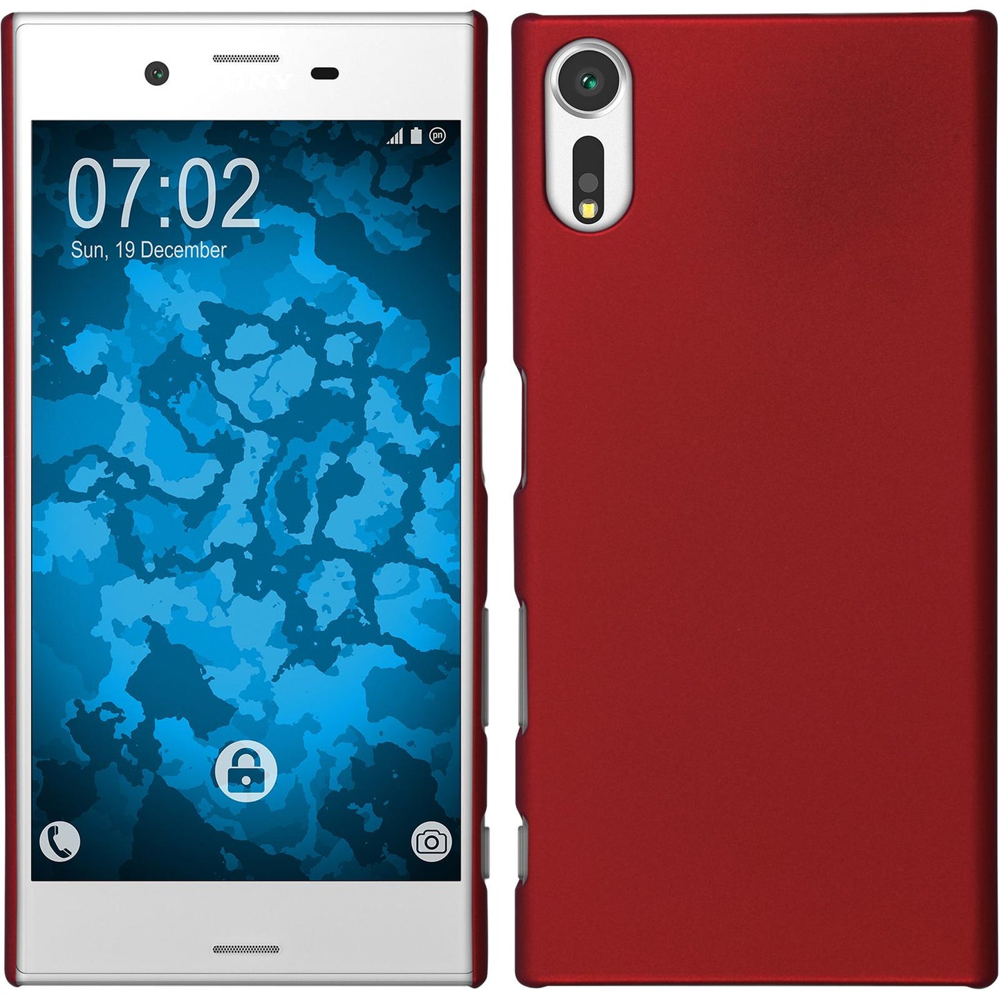 Hardcase für Sony Xperia XZs gummiert rot