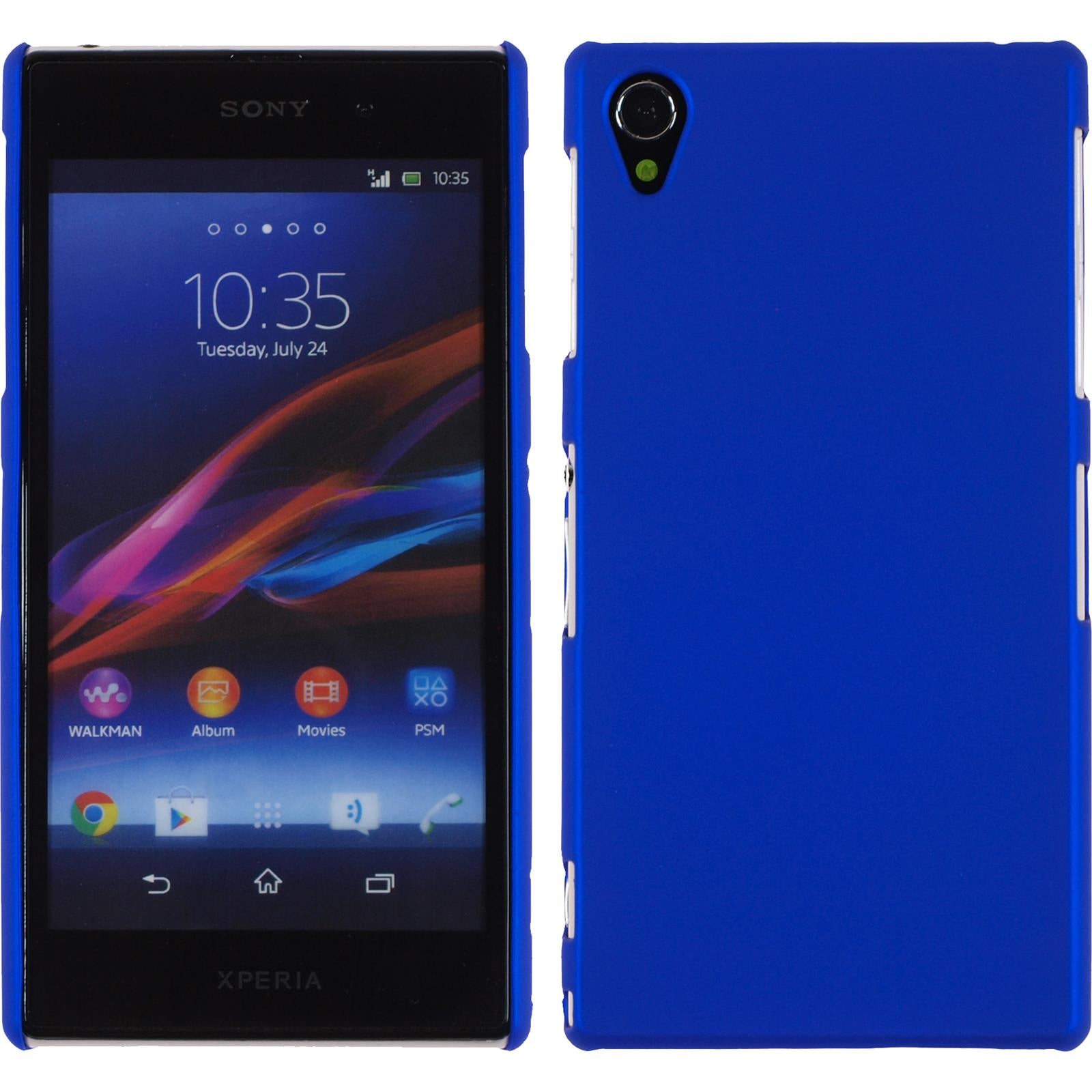 Hardcase für Sony Xperia Z1 gummiert blau