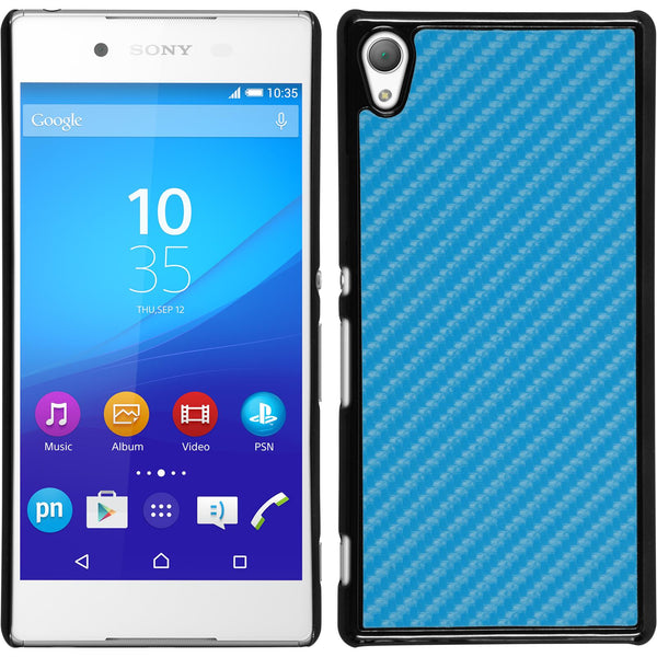 Hardcase für Sony Xperia Z3+ / Plus Carbonoptik blau
