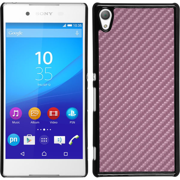 Hardcase für Sony Xperia Z3+ / Plus Carbonoptik pink