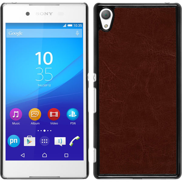 Hardcase für Sony Xperia Z3+ / Plus Lederoptik braun