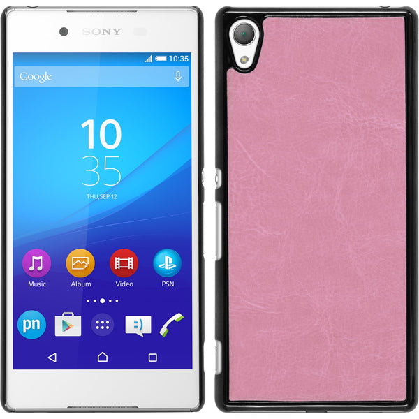 Hardcase für Sony Xperia Z3+ / Plus Lederoptik rosa