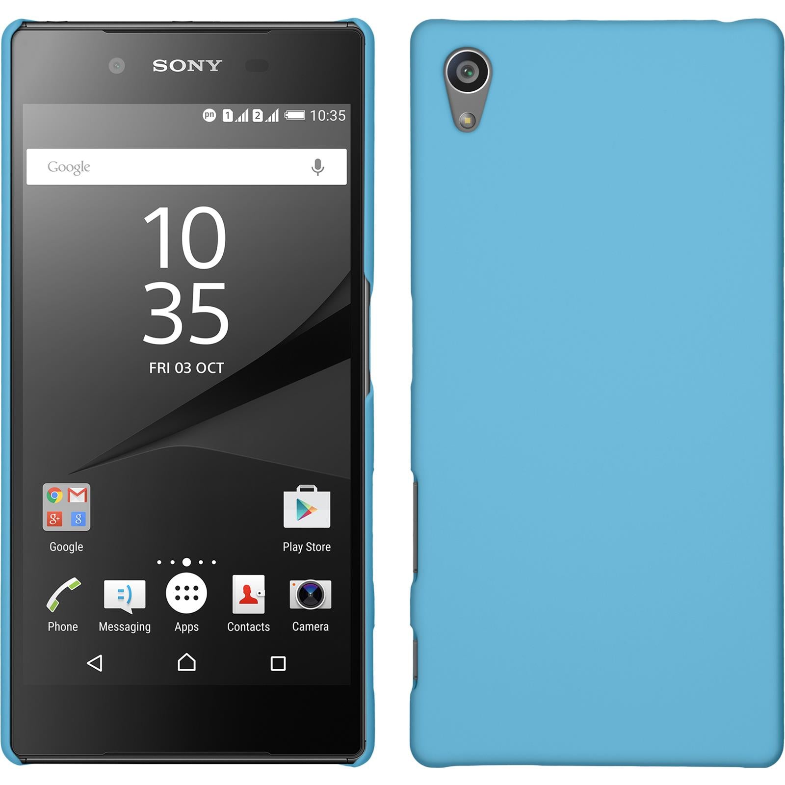 Hardcase für Sony Xperia Z5 gummiert hellblau
