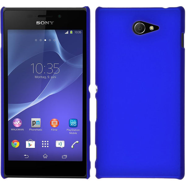 Hardcase für Sony Xperia M2 gummiert blau