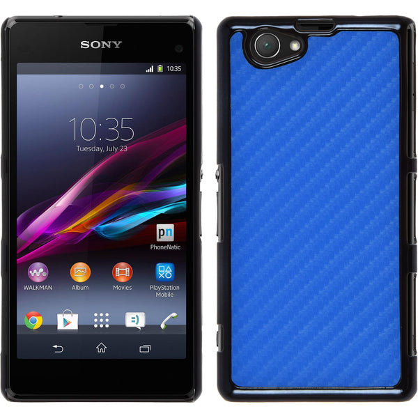 Hardcase für Sony Xperia Z1 Compact Carbonoptik blau