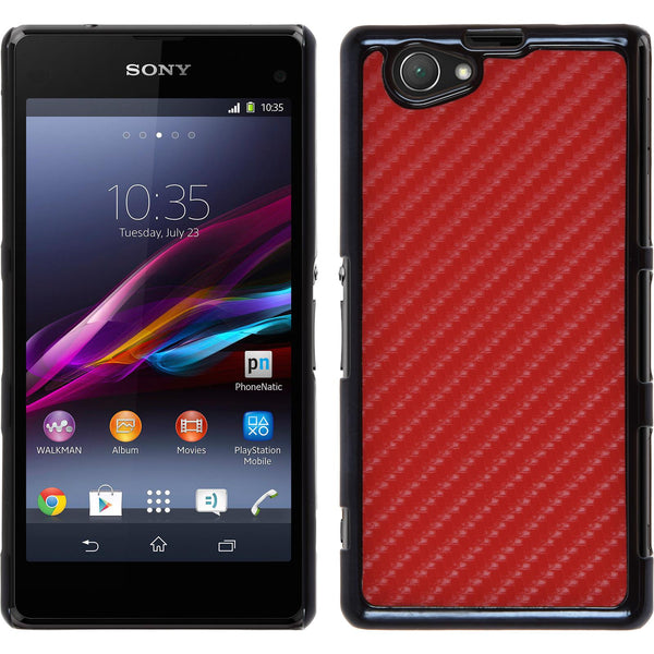 Hardcase für Sony Xperia Z1 Compact Carbonoptik rot