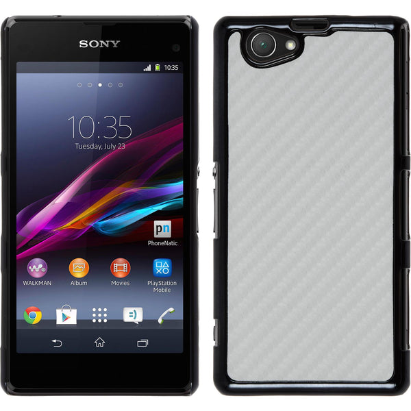 Hardcase für Sony Xperia Z1 Compact Carbonoptik weiß