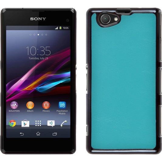 Hardcase für Sony Xperia Z1 Compact Lederoptik blau