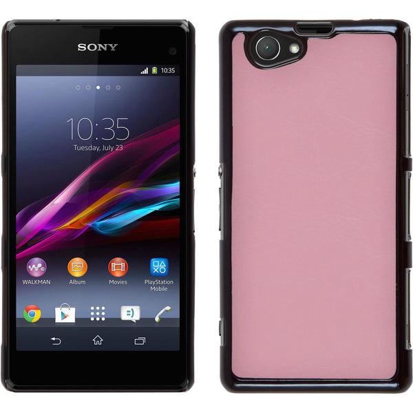 Hardcase für Sony Xperia Z1 Compact Lederoptik rosa