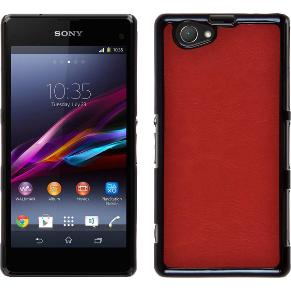 Hardcase für Sony Xperia Z1 Compact Lederoptik rot