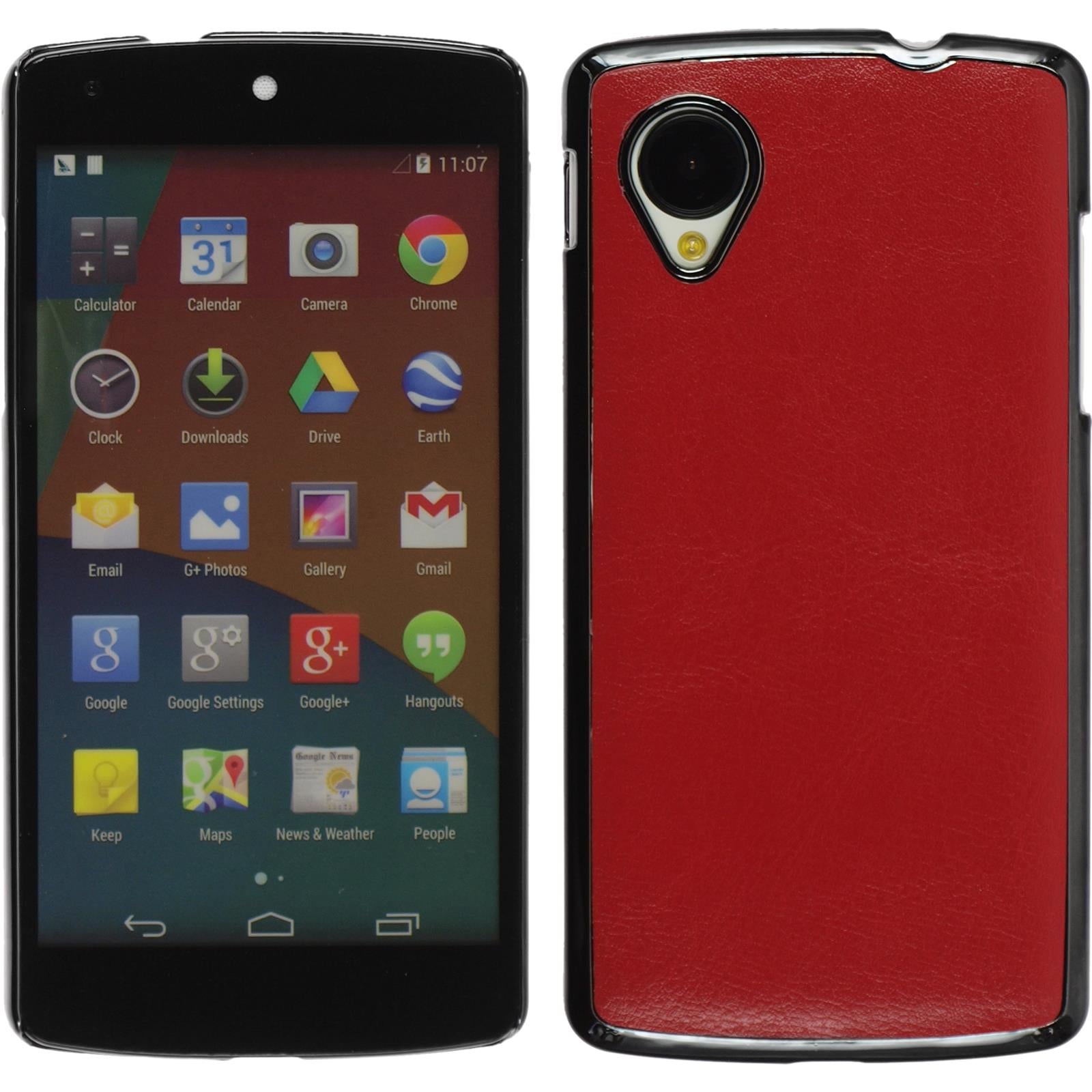 Hardcase für Google Nexus 5 Lederoptik rot