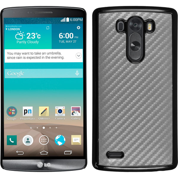 Hardcase für LG G3 Carbonoptik silber