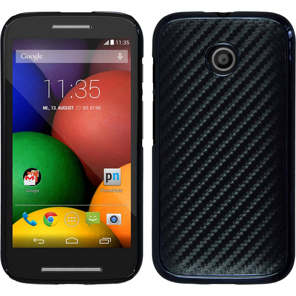 Hardcase für Motorola Moto E Carbonoptik schwarz