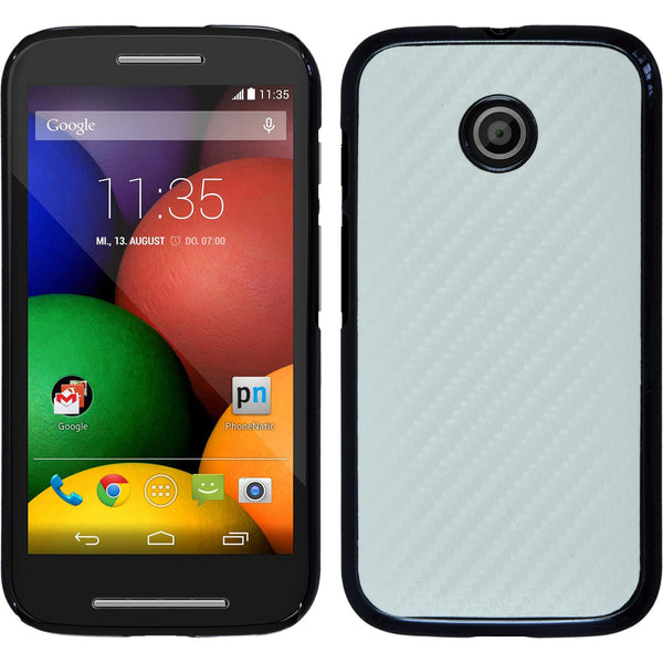 Hardcase für Motorola Moto E Carbonoptik weiß